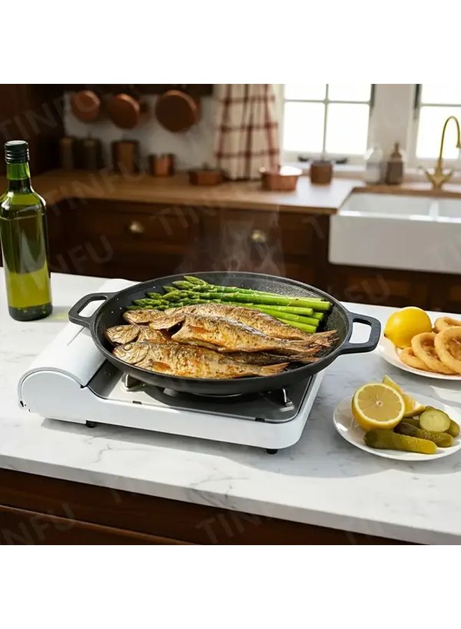 Black 6 Piece Cast Iron Frying Pan Set 11 81 Inch Induction Compatible Durable Cookware - Image 5